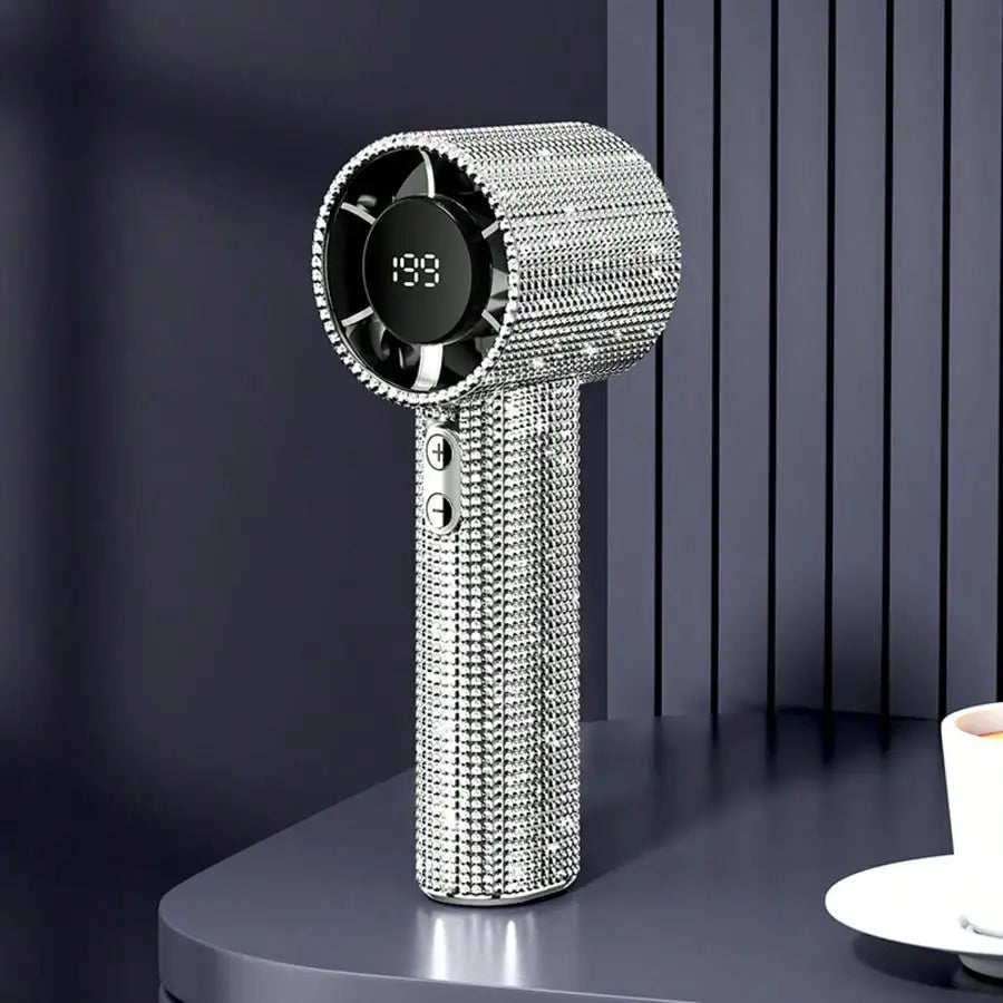 Encrusted Mini Handheld Electric Fan