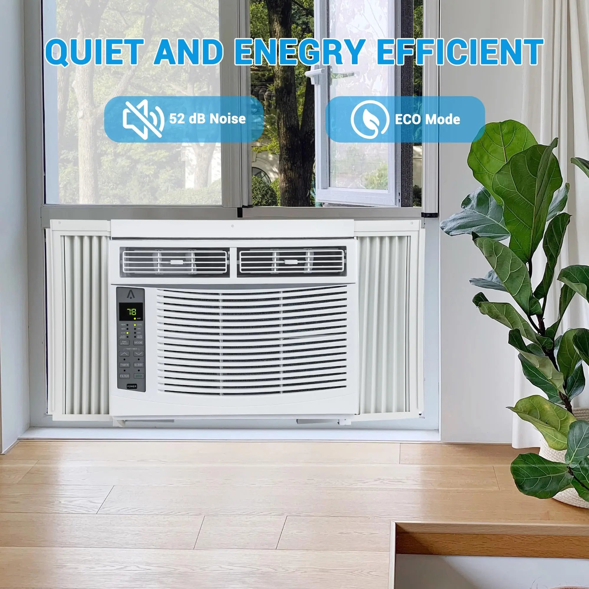 6000 BTU Window Air Conditioner, Smart WiFi AC Unit with Remote Control & Digital Display