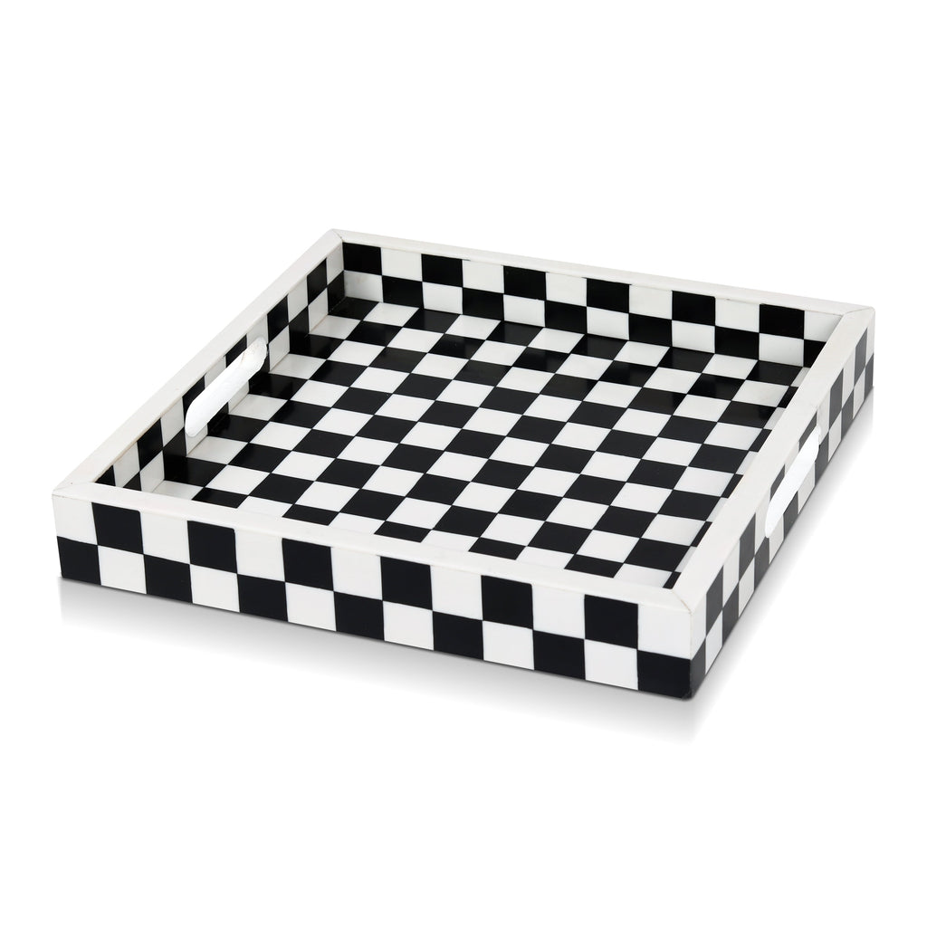 12x12 Checkered Decorative Tray