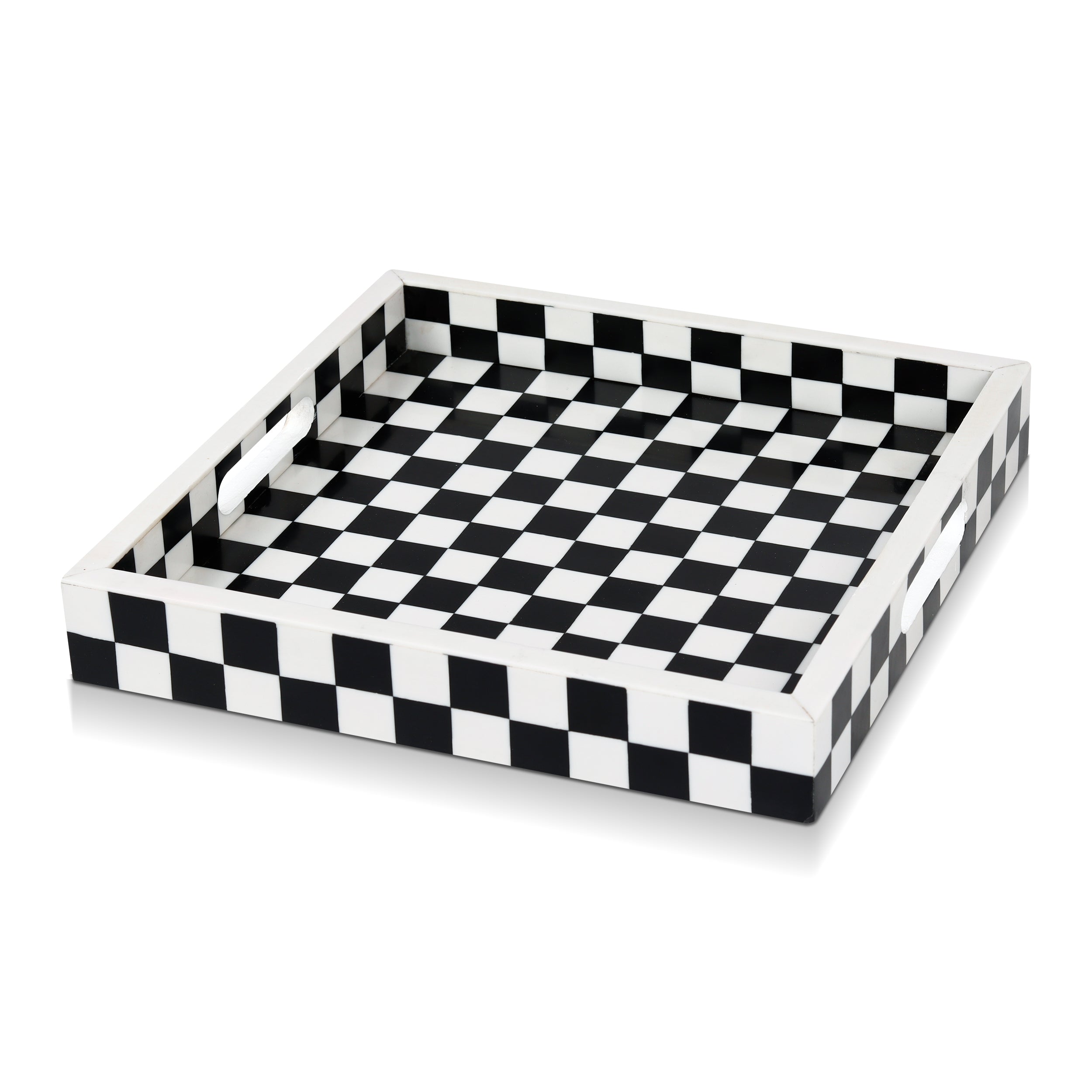 12x12 Checkered Decorative Tray