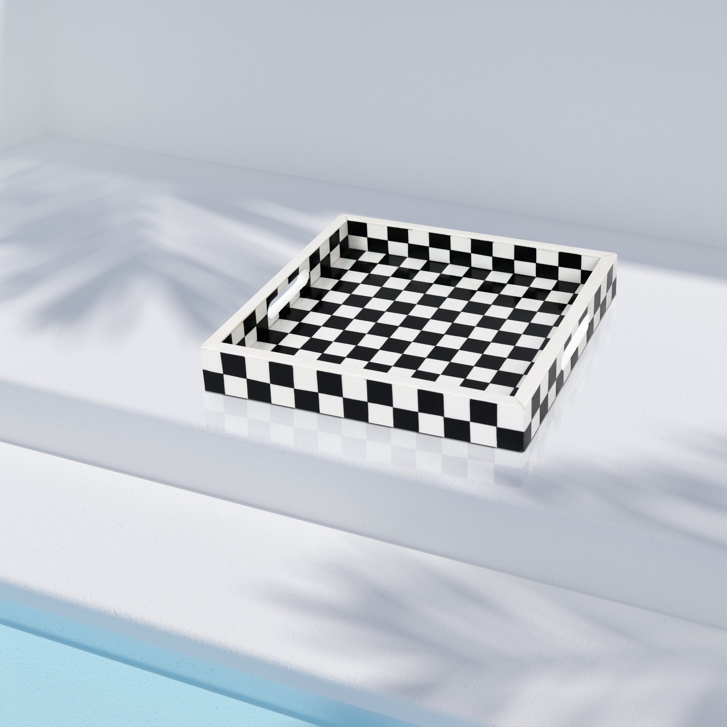 12x12 Checkered Decorative Tray