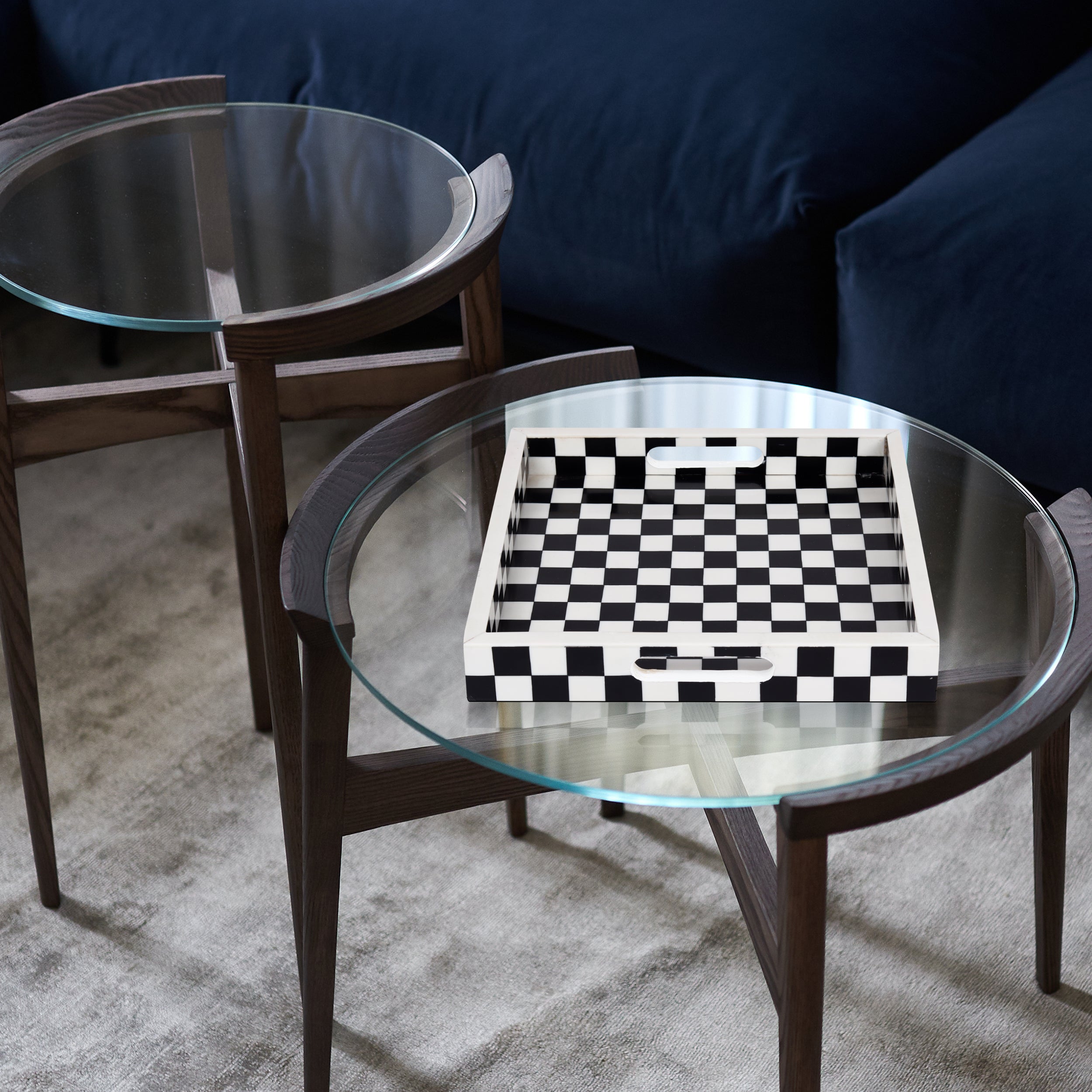 12x12 Checkered Decorative Tray