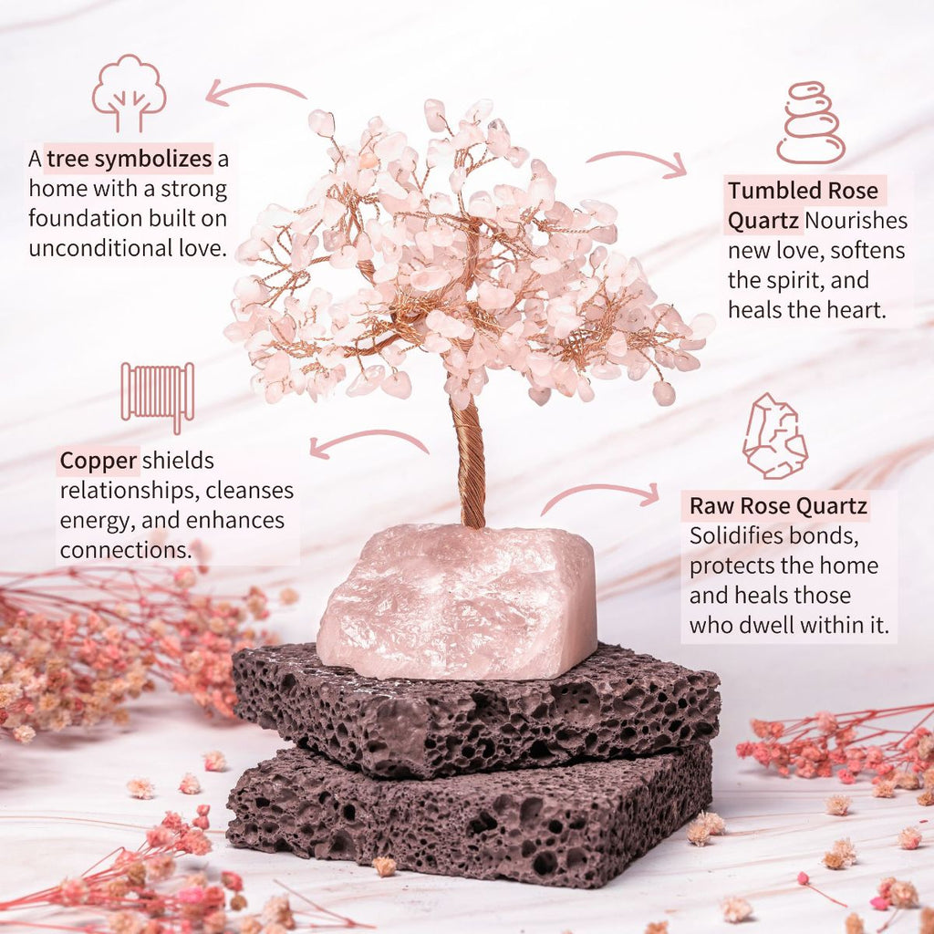 Feng Shui Rose Quartz Tree