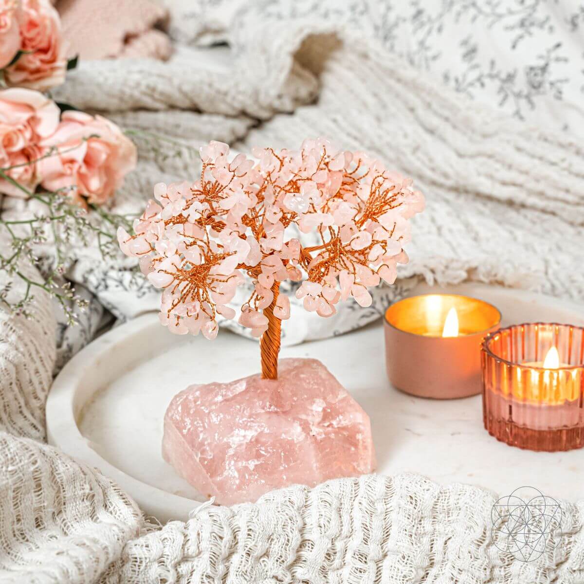 Feng Shui Rose Quartz Tree